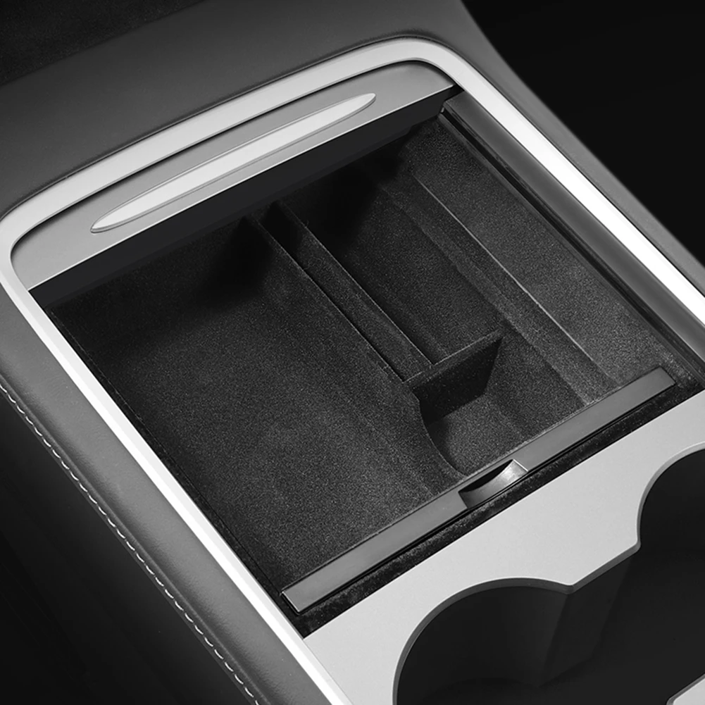 

2pcs Central Armrest Storage Case Cubby Drawer Console Storage Box Auto Interior Accessories for Tesla Model 3 Model Y 2021-2022