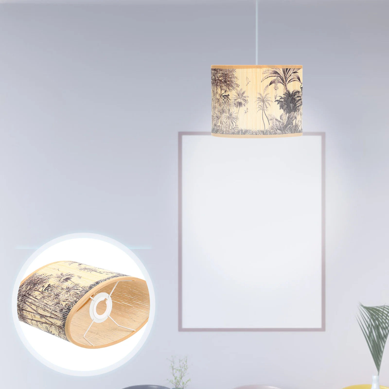 

Wooden Lamp Shade Tropical Chandelier Lamp Lampshade Oval Table Lamp Shade Japanese Style Light Cover Vintage Lamp Shades Floor