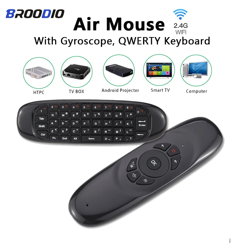 

C120 Air Mouse & Keyboard With Gyroscope QWERTY Keyboard 2.4G Wireless Remote Control For Android TV Box Mini Wireless Air Mouse