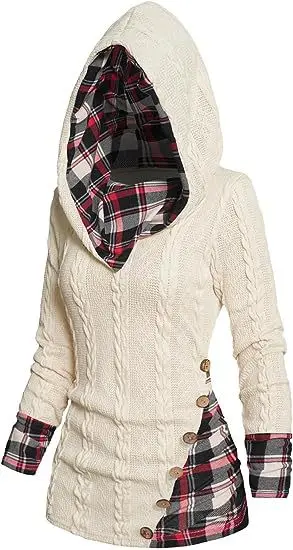 

Плотные толстовки, женская уличная одежда, осень/зима 2023, пуловер в полоску с длинным рукавом, повседневный спортивный топ с геометрическим рисунком и сращенными пуговицами