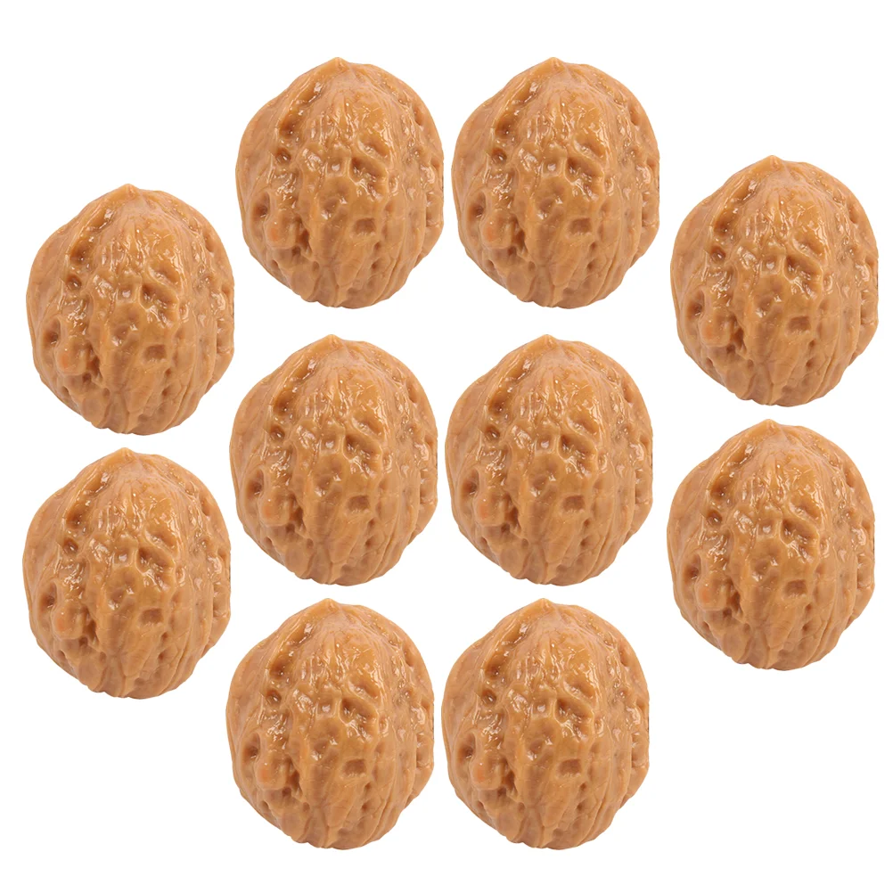 

10PCS Faux Walnut Photography Props Artificial Nuts Decorations Decorative Ornaments