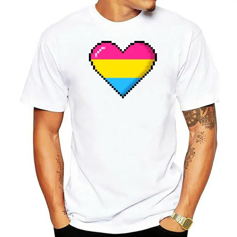 8-битная футболка премиум класса pansex Pride с сердцем