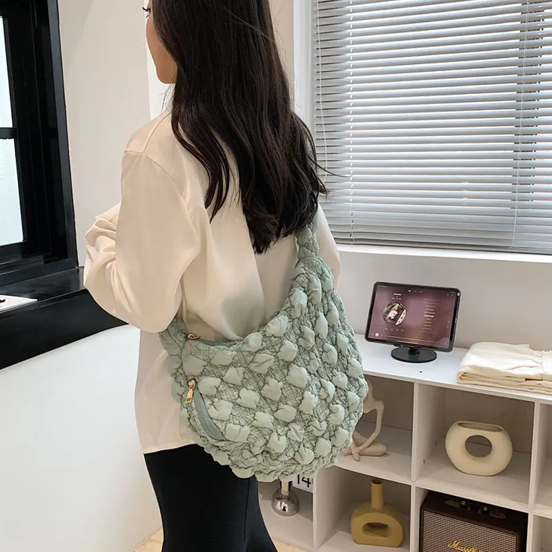 

Casual Ruched Cloud Bags for Women Handbag Designer Hobos Shoulder Bags Quilted Padded Bohos Tote Bags Colorful Female Shopper