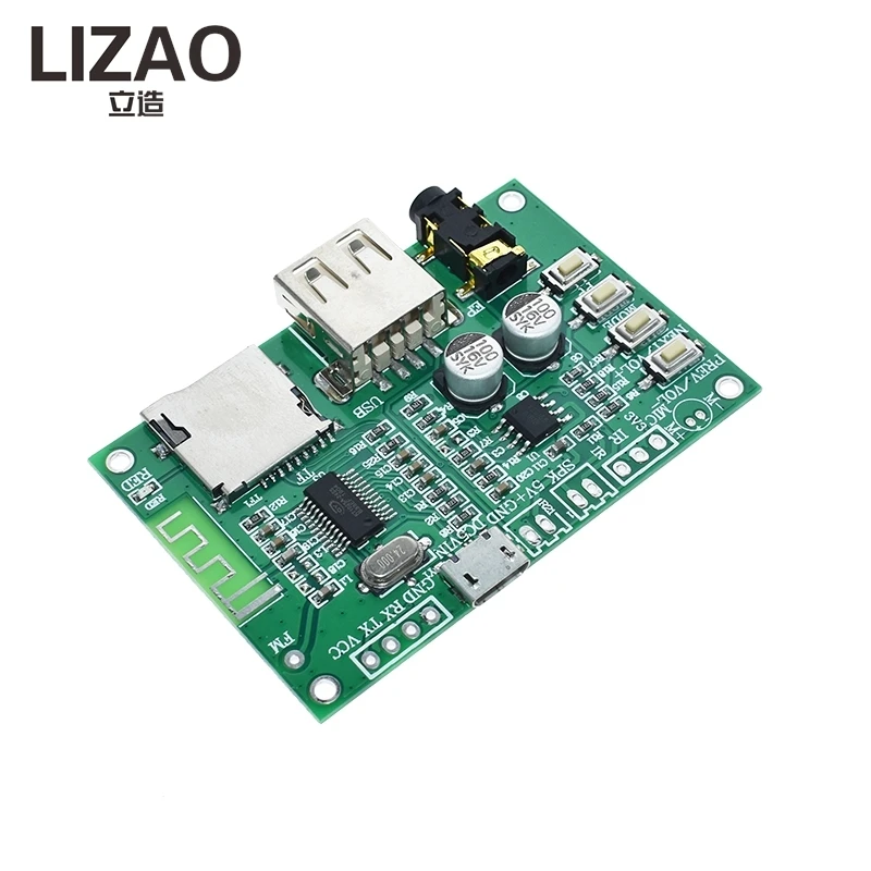 Фото Аудиомодуль Bluetooth LIZAO BT201, многофункциональная плата MP3-плеера с интерфейсами TF/USB/3,5 мм и функцией вызова №1