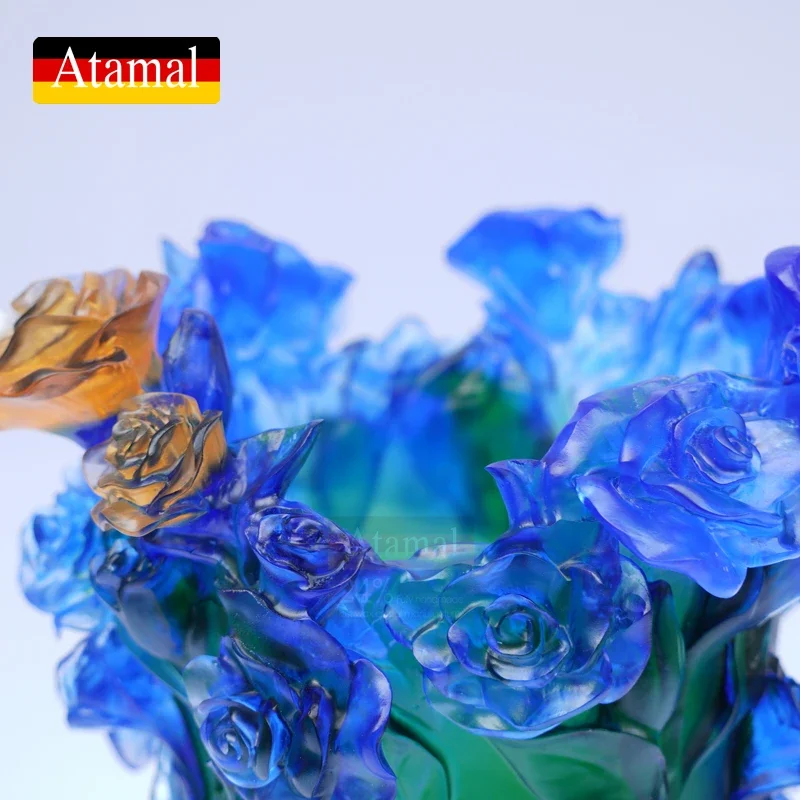 Декоративная настольная ваза Atamal Роскошная роза страстная хрустальная