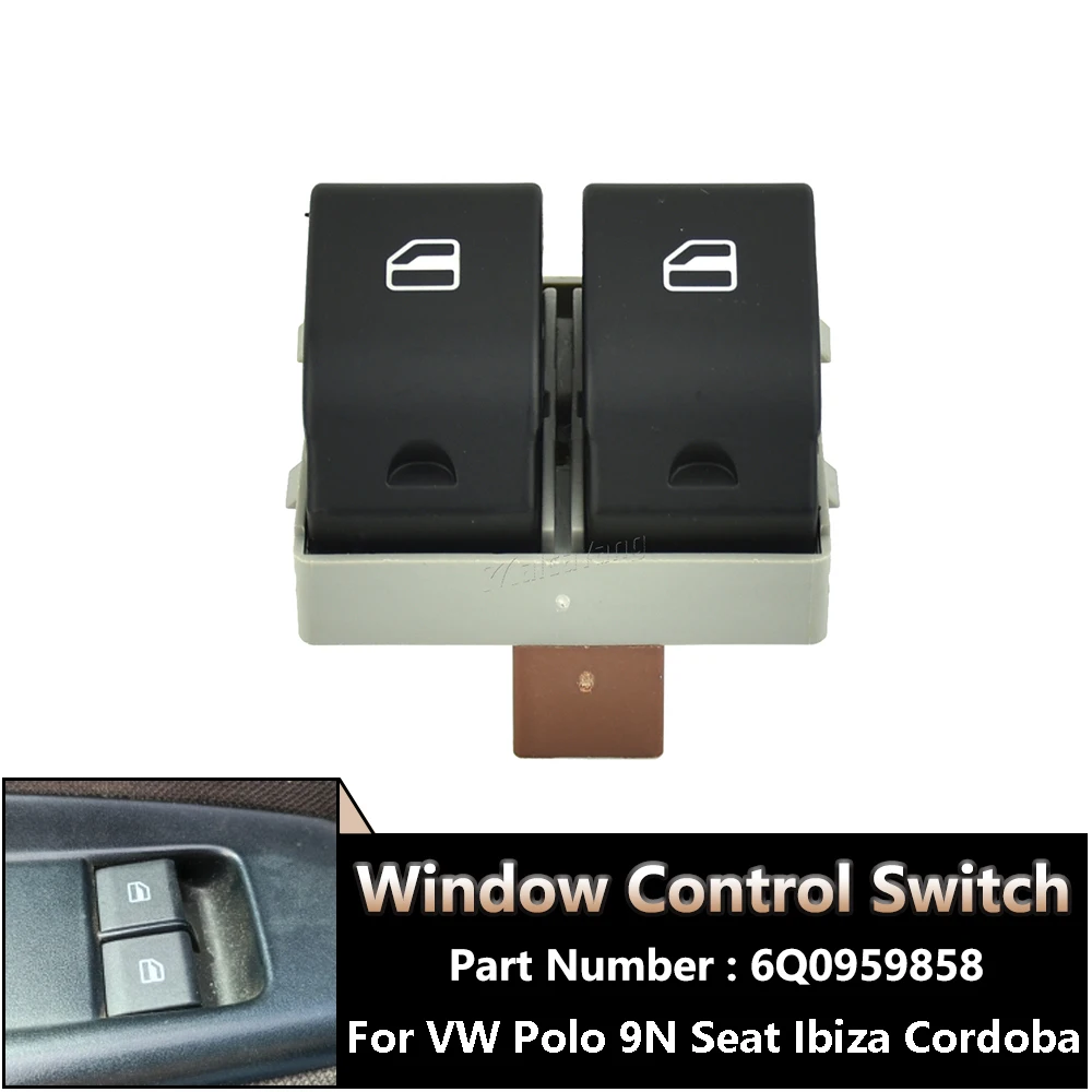 

Car Accessories For VW Polo 9N 2002-2009 Seat Ibiza Cordoba 6L2 Electric Window Master Switch Driver Side 6Q0959858 6Q0959858A