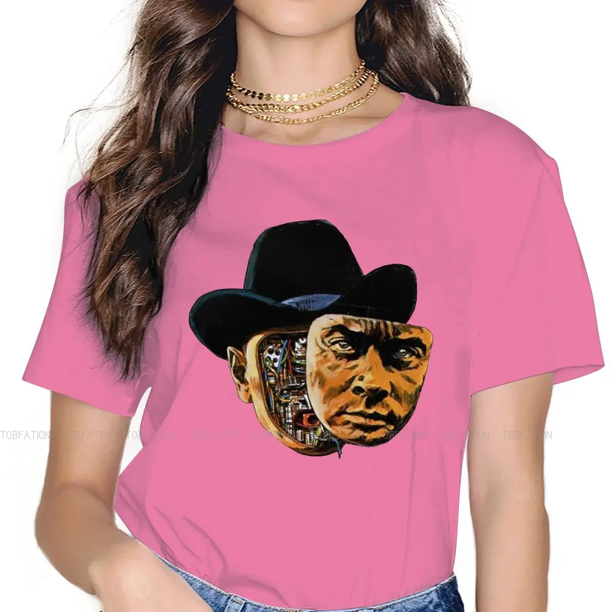 

Westworld Gunslinger 4XL TShirts Westworld Science Fiction Thriller Robots Girl Fabric Tops T Shirt Round Neck Oversized