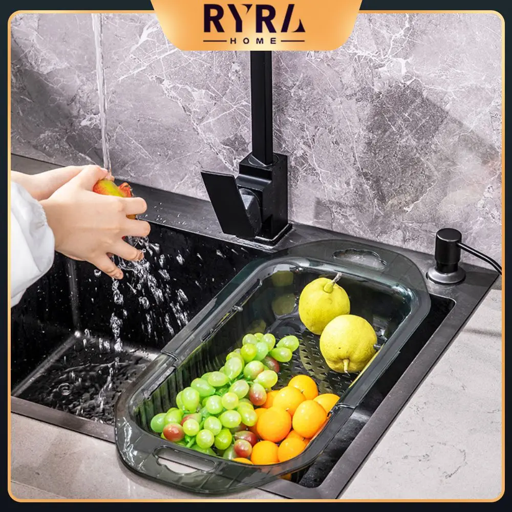 

Vegetable Basket Wall-mounted Adjustable Vegetable Washing Basin Multifunctional Telescopic Household Kitchen Storage Basket New