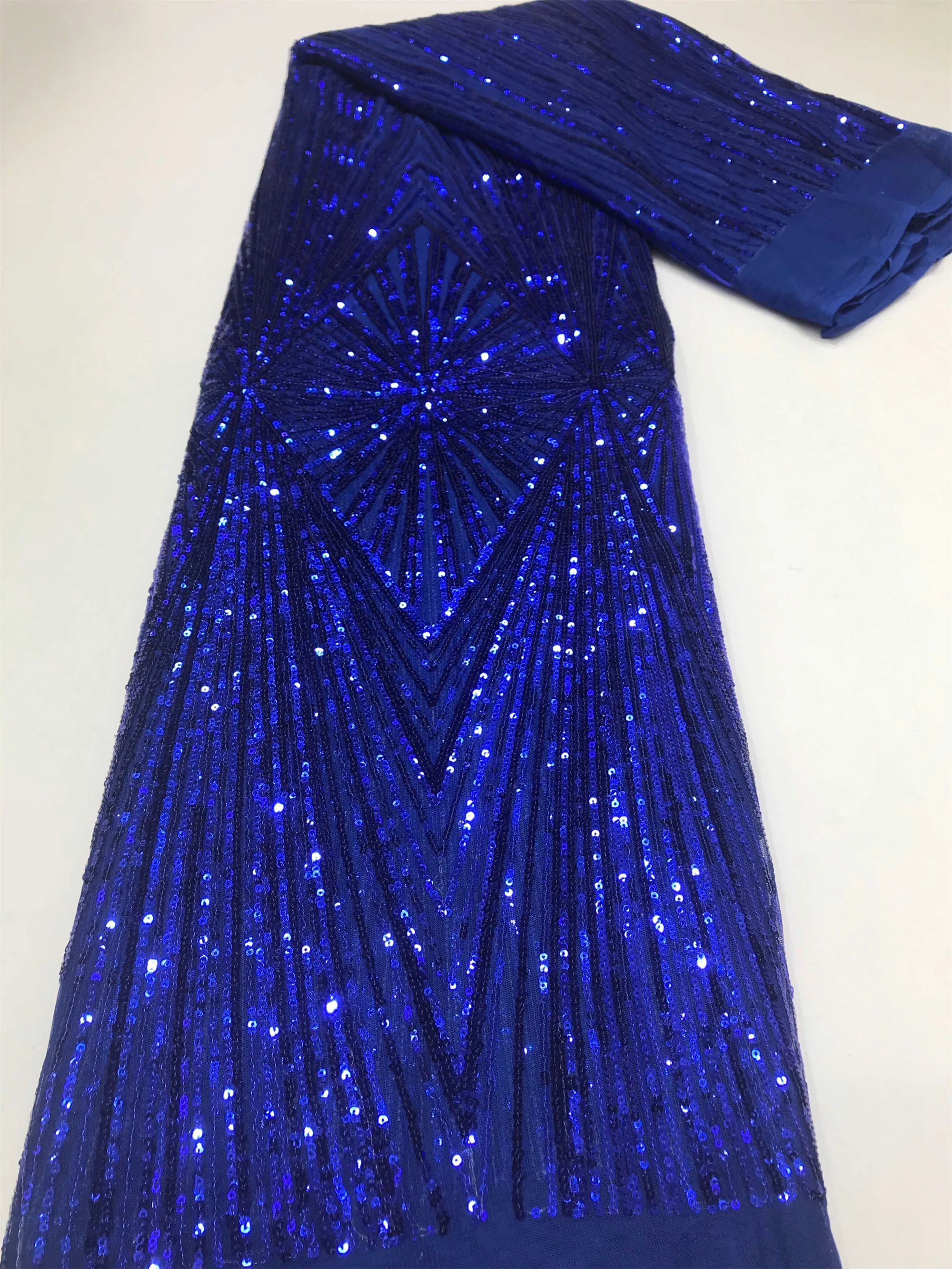 

High Quality Embroidered Tissus en Dentelle for Wedding Dress Sewing French Sequins Lace Fabric for Evening Gown JLN16