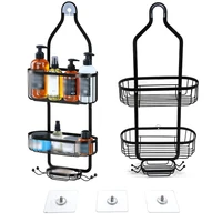 Removable  Shower Caddy Over Shower Head Hanging Basket Shower Organizer Hangings With Suction Cup For Bathroom Storage