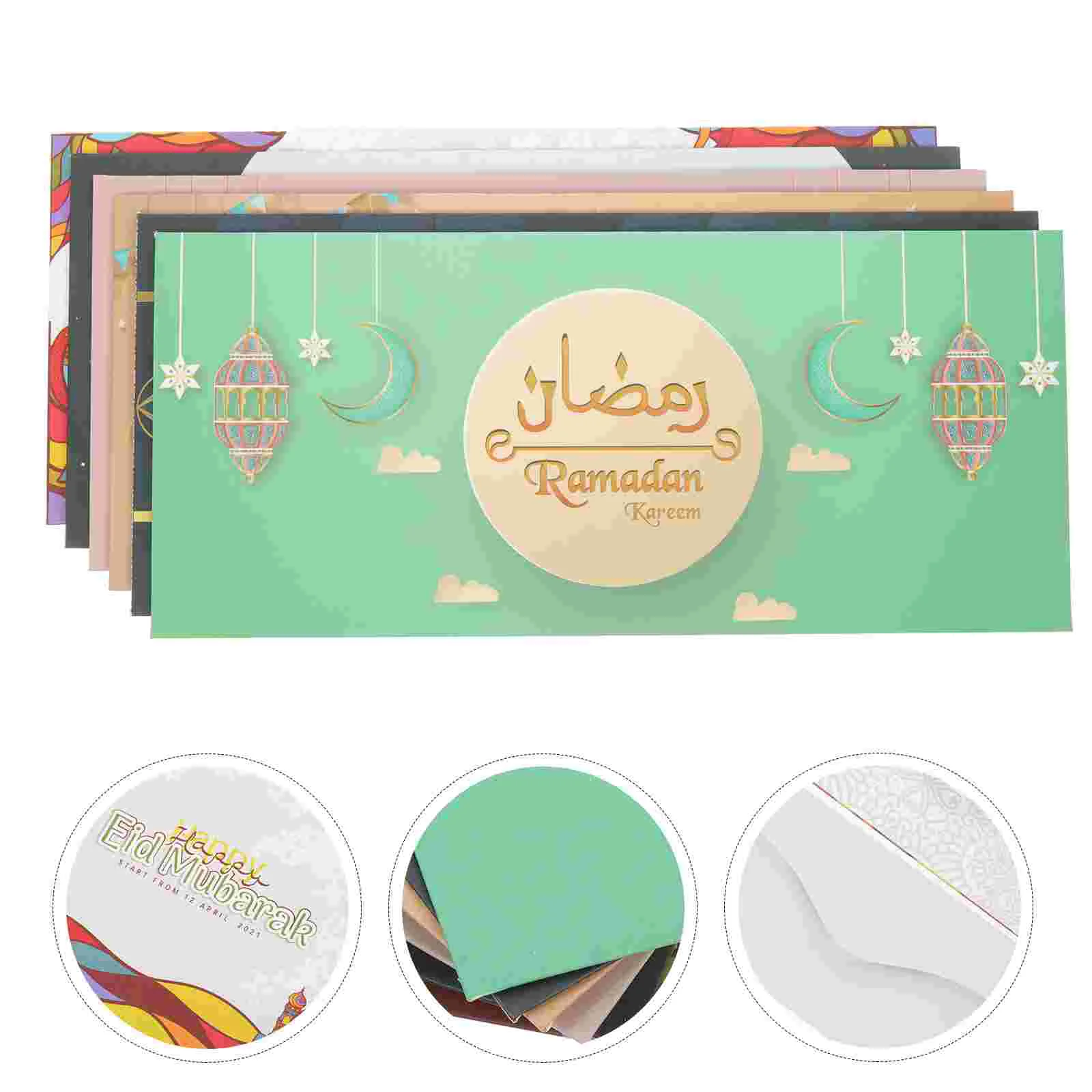 

Envelopes Eid Ramadan Greeting Mubarak Envelope Muslim Holders Gift Supplies Party Cash Invitations Holiday Money Stars Hajj