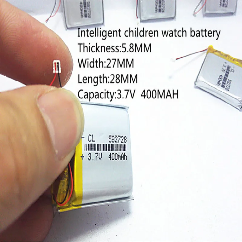 582728 3,7 V 400mAh литий-полимерный литий-ионный аккумулятор для Q50 G700S K92 G36 Y3 Детские Смарт-часы mp3 582828 602828