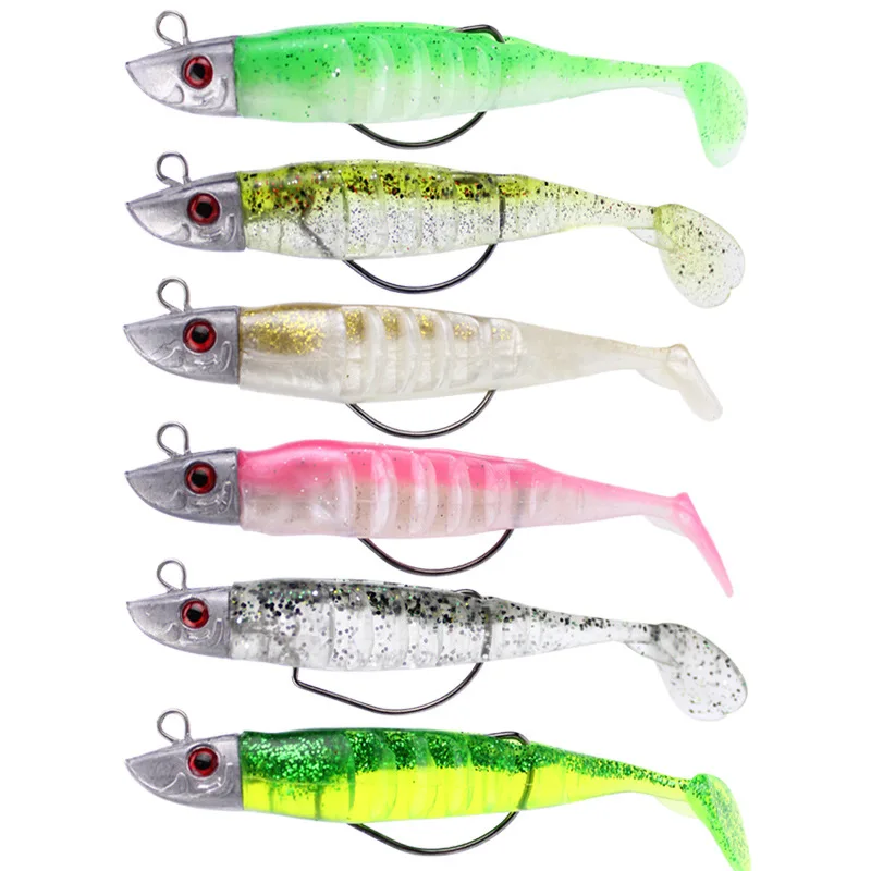 

Fish Type Lead Head Soft Fish 9cm15g 11cm25g Road Sub Bait Crank Hook T-tail Soft Fish Bionic Bait Jigging Lure Fishing Lures