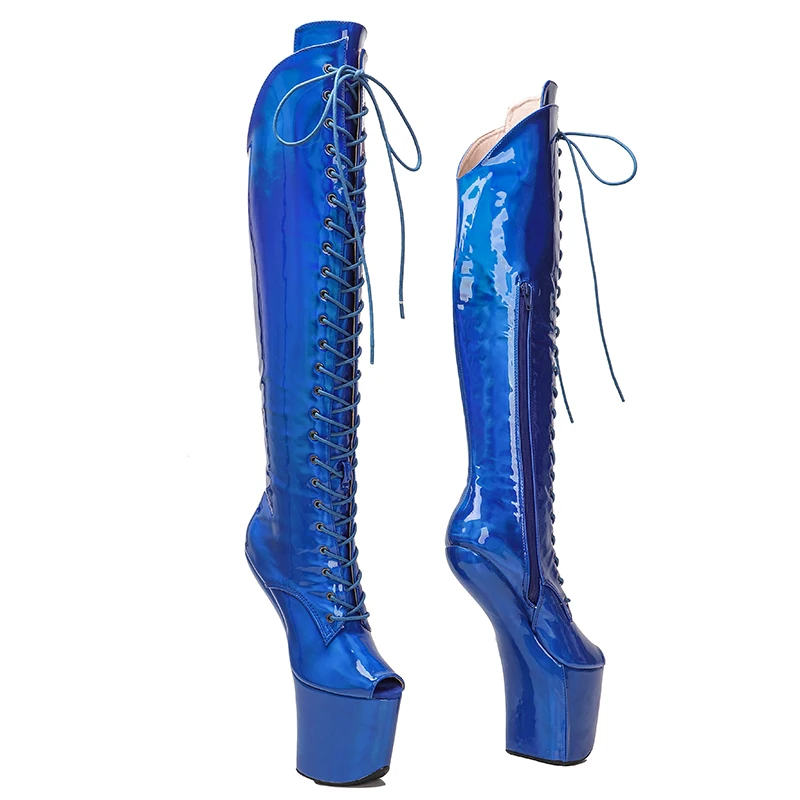 Leecabe  Patent Upper  sexy exotic young trend fashion  boots High Heel  platform heelless Pole Dance boot