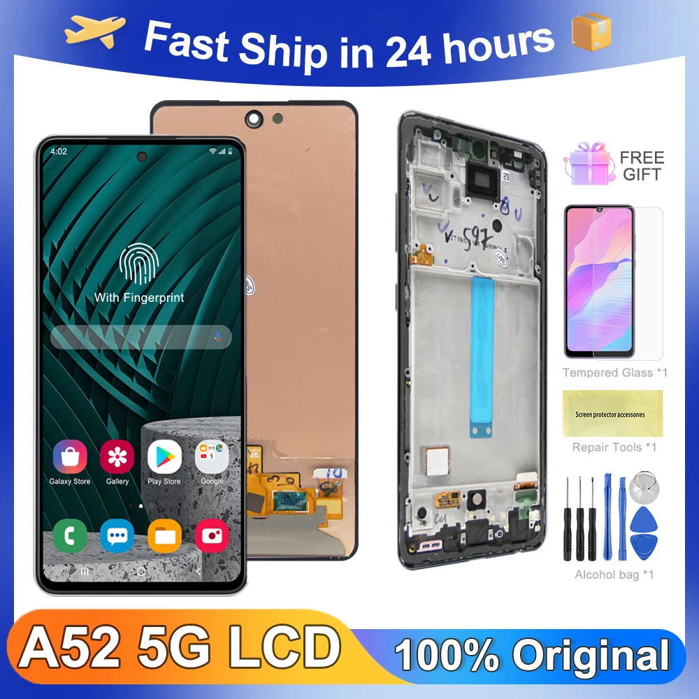 

Оригинальный экран 6,5 дюйма для Samsung Galaxy A52, зеркальный ЖК-дисплей, сенсорный экран, дигитайзер, Запчасти для Samsung A526B A526F A526F/DS LCD