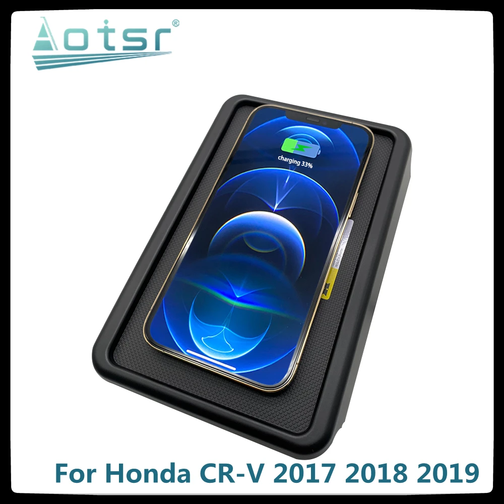 

QI Car Wireless Charger Fast Charging For Honda CR-V 2017 2018 2019 Intelligent Infrared Phone holder For Iphone Samsung