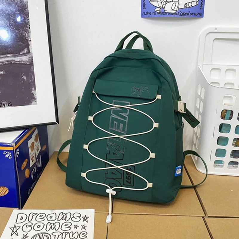

College Student School Bags for Girls Teen Nylon High School Backpack Women Campus Bookbag Cool Casual Korean Bagpack