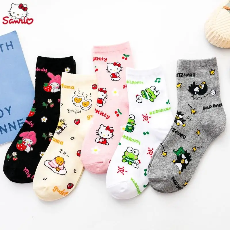 

Cartoon Sanrios Plush Hello Kitty My Melody Kawaii Cute Girls Cotton Socks Student Socks Plush Stuffed Anime Doll Birthday Gifts