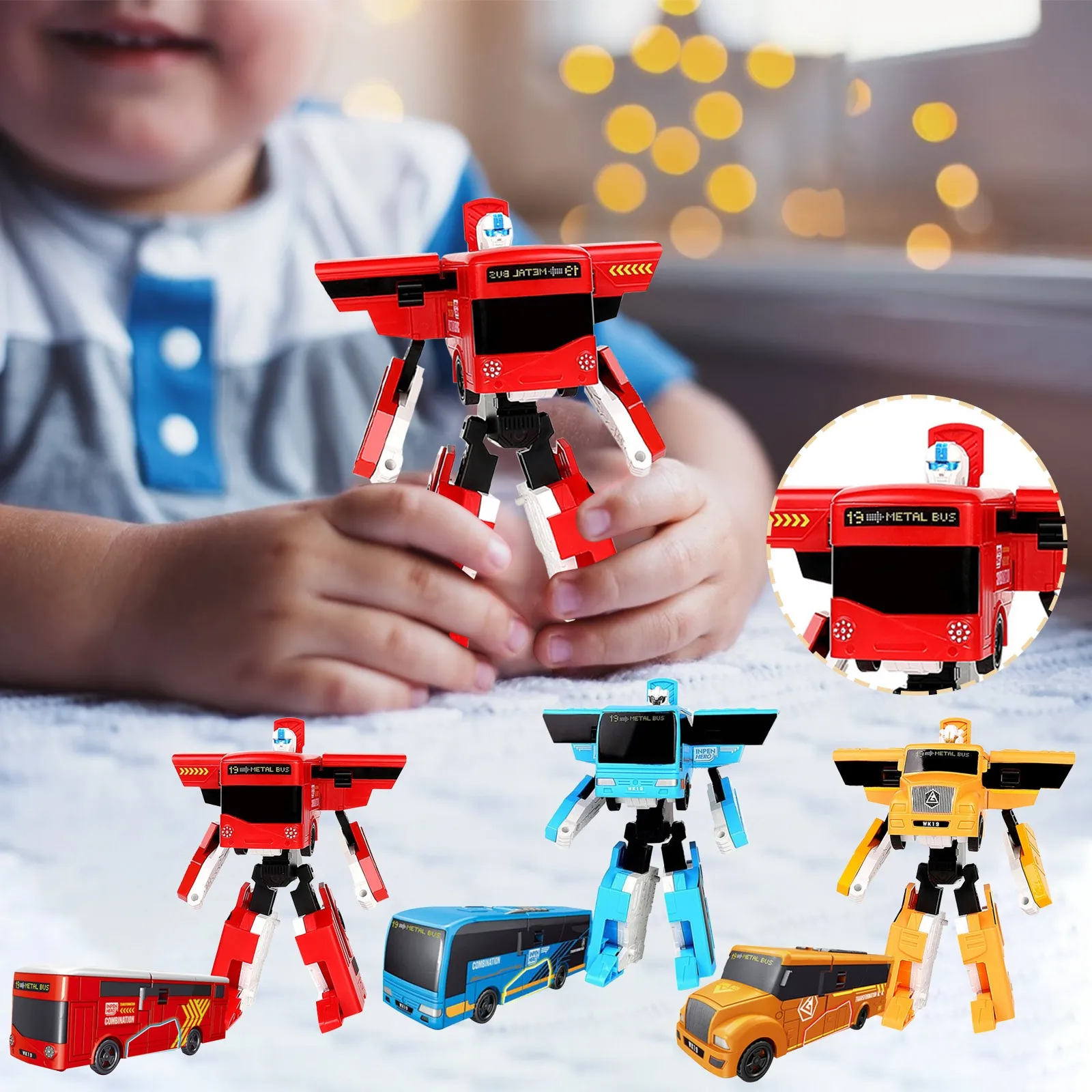 

Transformation Deformation Robot Children's Model Toy Models 2 in 1 one Step Model Deformed Car Toy for Boy Gift