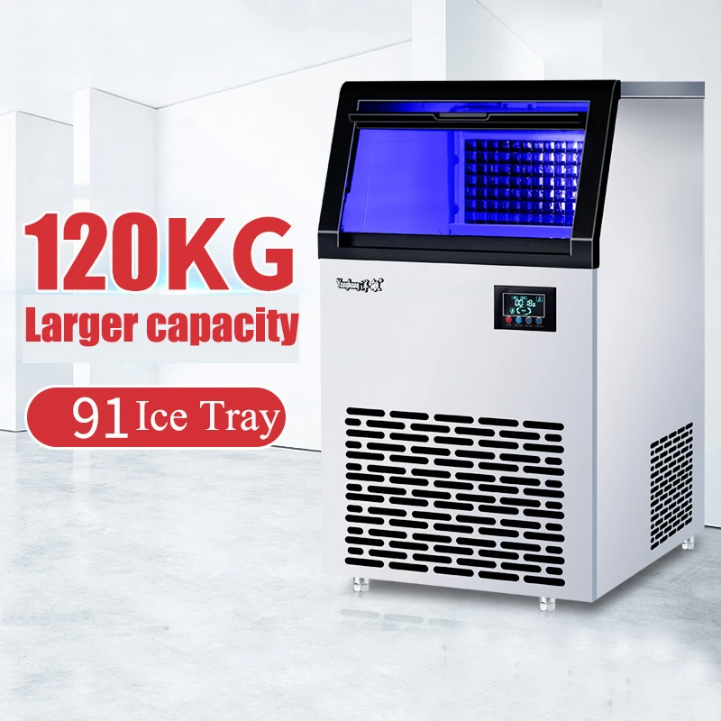 60KG-150KG Commercial Ice Maker Milk Tea Shop Small Automatic Ice Cube Machine Large Capacity Ice Cube Machine Bar Ice Maker enlarge