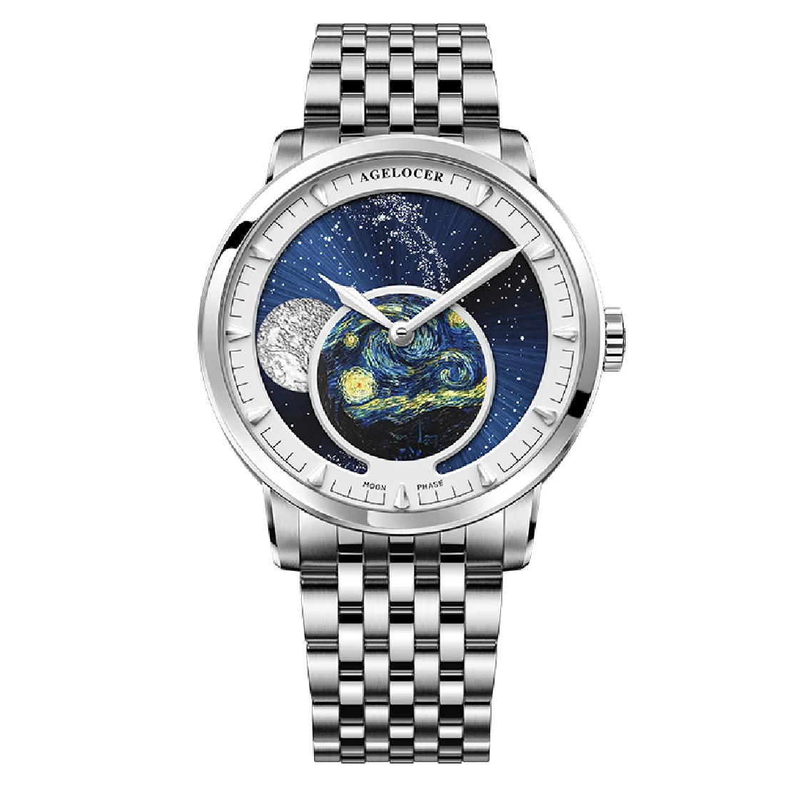 

AGELOCER Self-winding Mechanical Watch Moonphase Automatic Watches Waterproof Power Reserve 80H Wristwatch Men relogio masculino