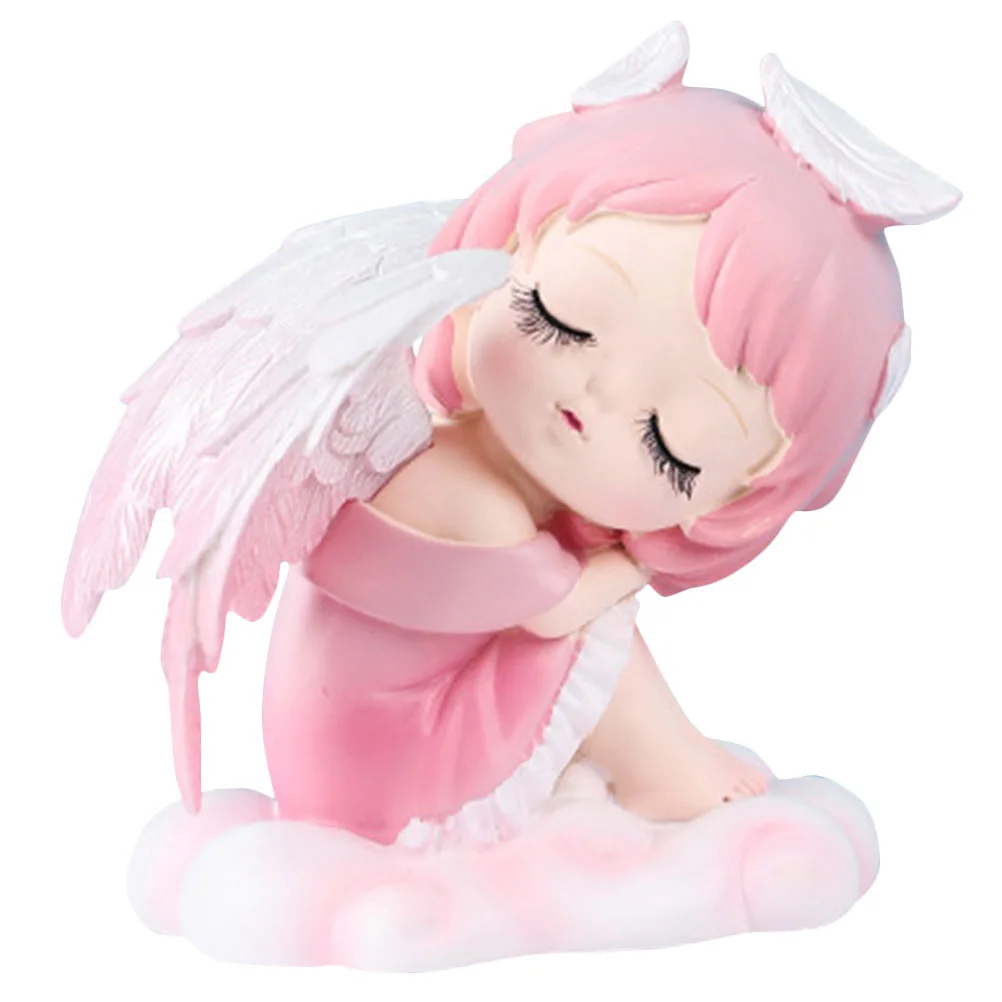 

Angel Resin Angels Girl Statue Figurines Decor Figurine Baby Cake Ornament Car Birthday Garden Statues Desktop Crafts Patio Cute