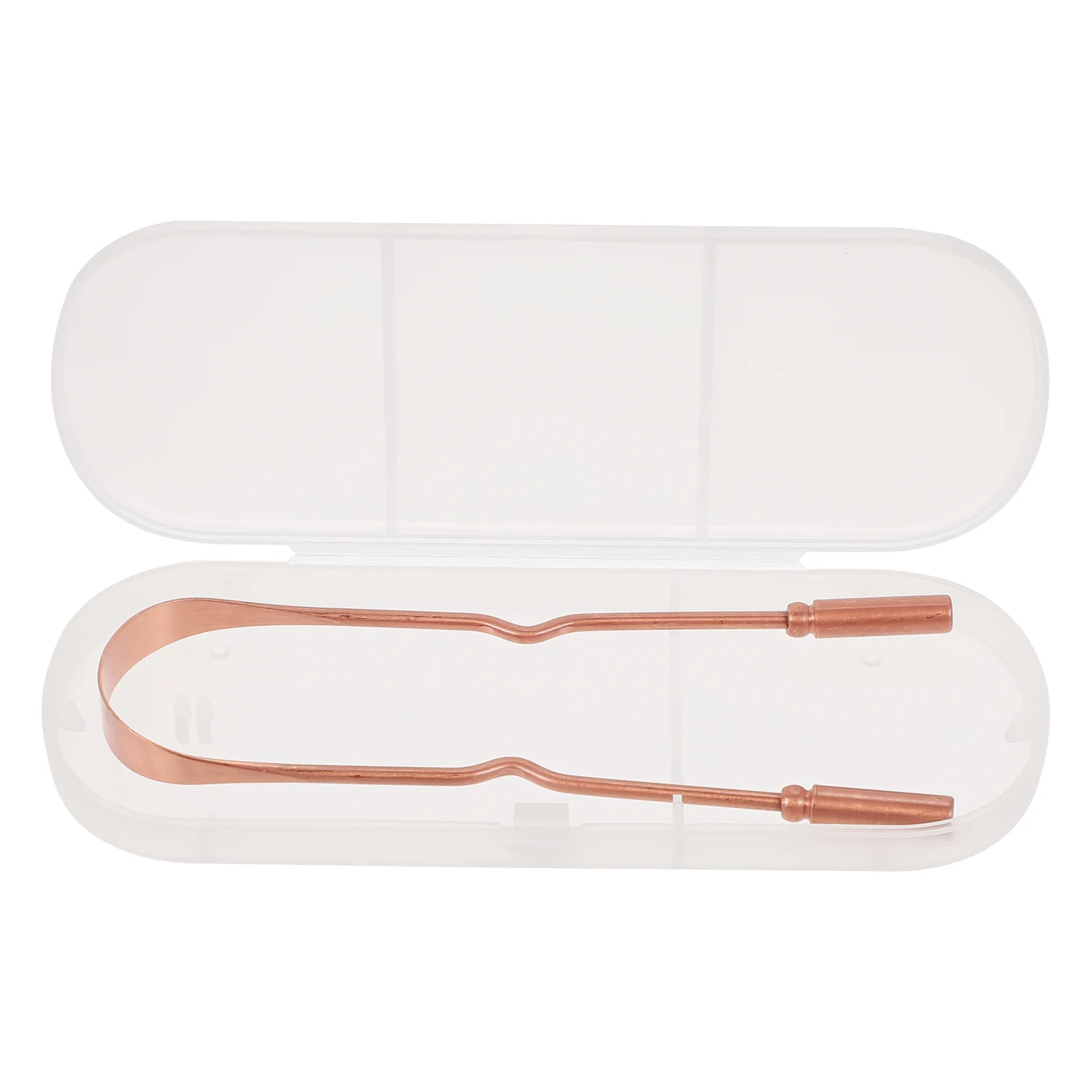 

1Pc Copper Tongue Cleaner Practical Tongue Scraper Cleaning Tool with Box Brush Oral Adults Metal Baby Steel Breath Care