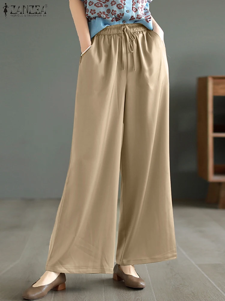 Осенне-летние брюки ZANZEA модные женские элегантные свободные широкие 2024