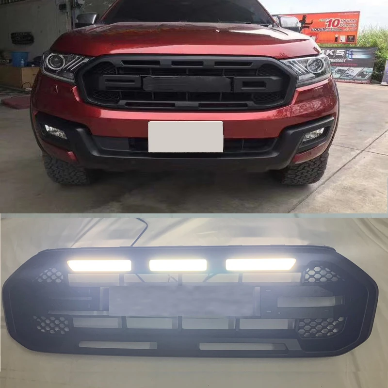 

OWN DESIGN MODIFIED FRONT RACING GRILLS GRILLE MESH BUMPER MASK COVER FIT FOR EVEREST ENDEAVOUR 2015 2016 2017 2018 CAR GRID