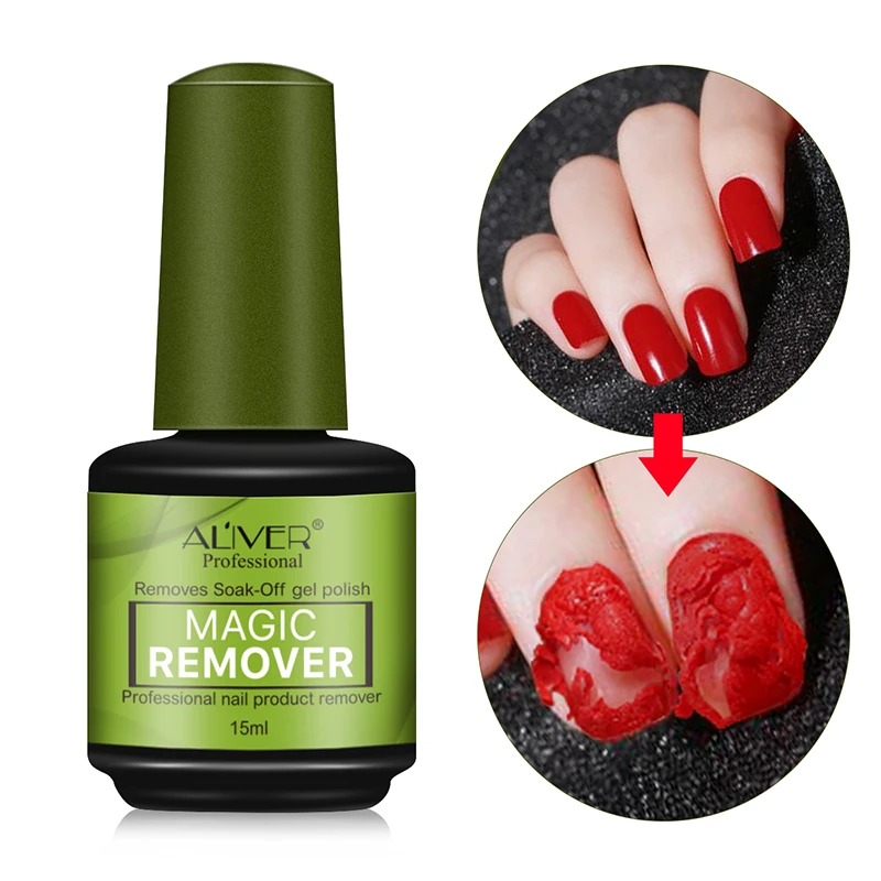 

ALIVER high quality magic remover quickly remove nail gel 15ml professional uv gel nail polish remover
