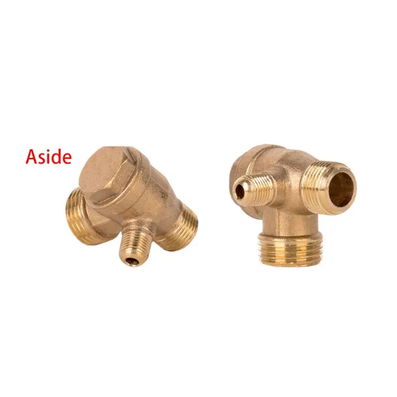 

3 Port Brass Male Threaded Check Valve Connector Tool for Air Compressor Prevent Water Backflow