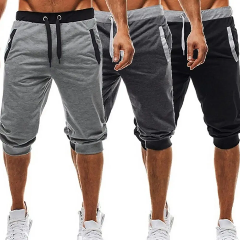 

Slim Drawstring Sportswear Daily Work Shorts Summer Sweatpants Jogger Men Black Harem Jogger Fit Pants Slacks For Sport Trousers