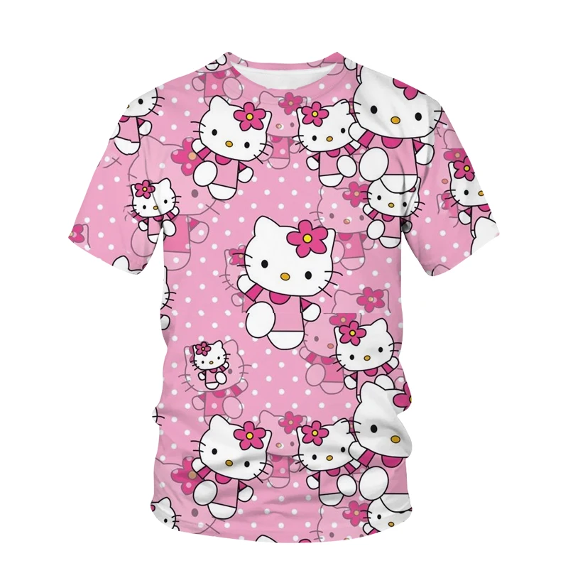

Футболка женская с принтом Hello Kitty, милая рубашка в стиле Харадзюку, с коротким рукавом, с графическим принтом, на лето