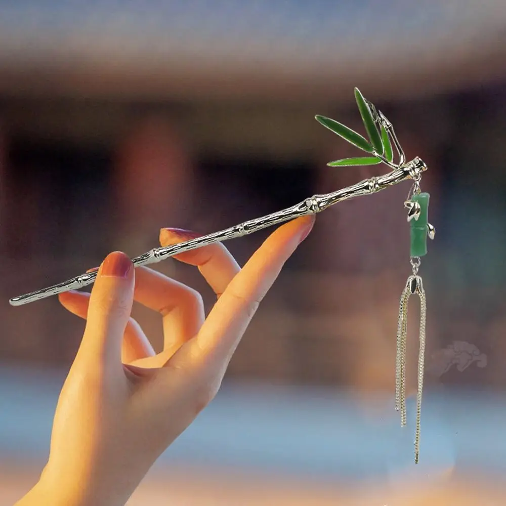 

Copper Hanfu Headdress New Chinese Style Hairpin Hairstyle Design Tool Geometric Hair Stick Tassel Hair Stick