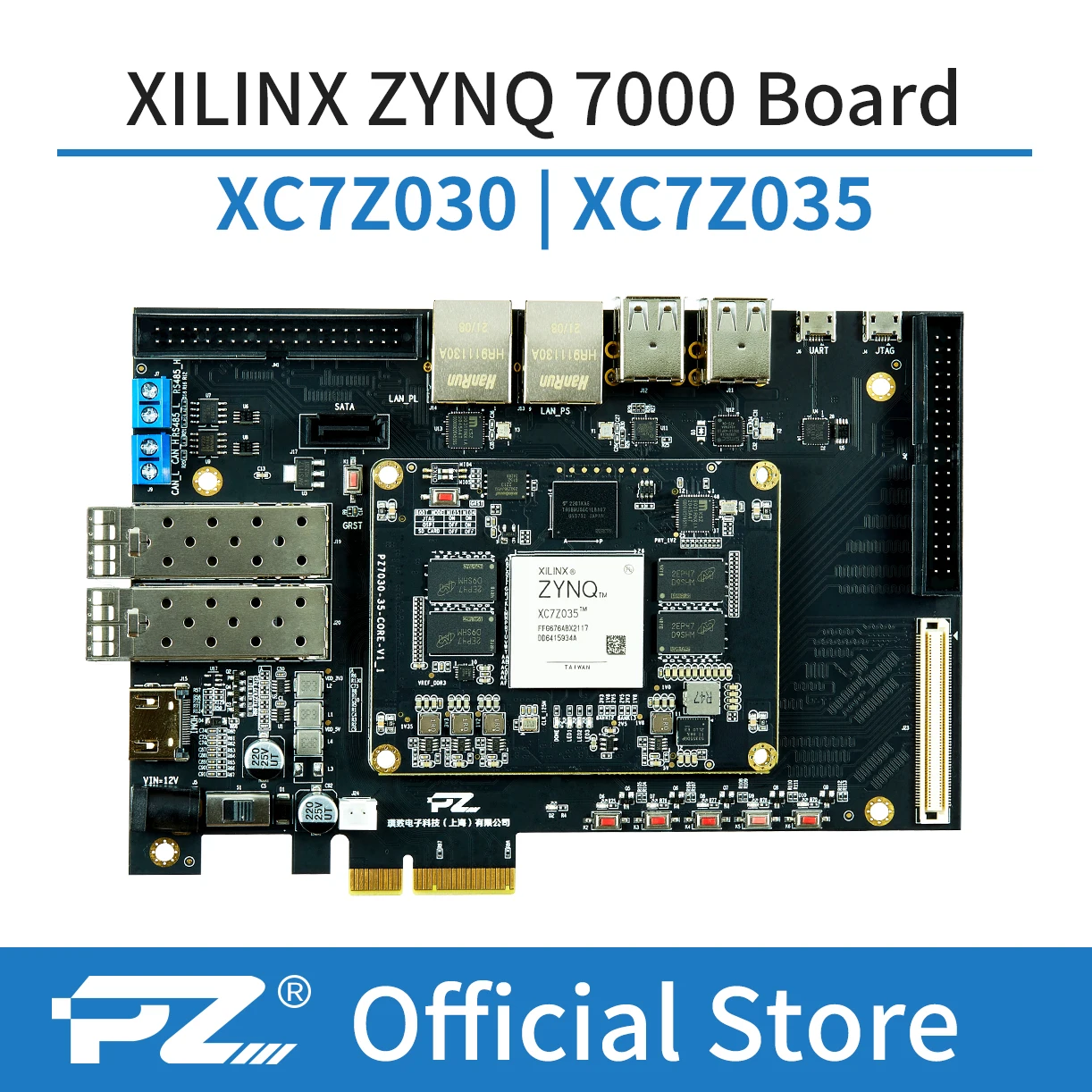 Карта PUZHI 7030 7035: Xilinx SoC ZYNQ 7000 XC7Z030 XC7Z045 Плата разработки FPGA PCIE SFP USB АЦП