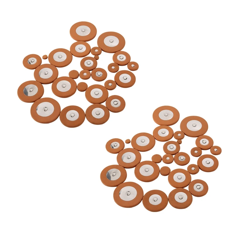 

50 Pcs Professional Leather Tenor Saxophone Pads Orange Sax Pads Replacement Woodwind Musical Instruments Parts