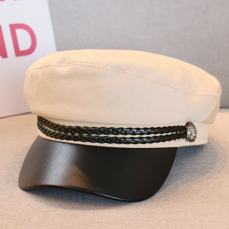 Простая шапка унисекс красная черная плоская темно-синяя женская мужская береты