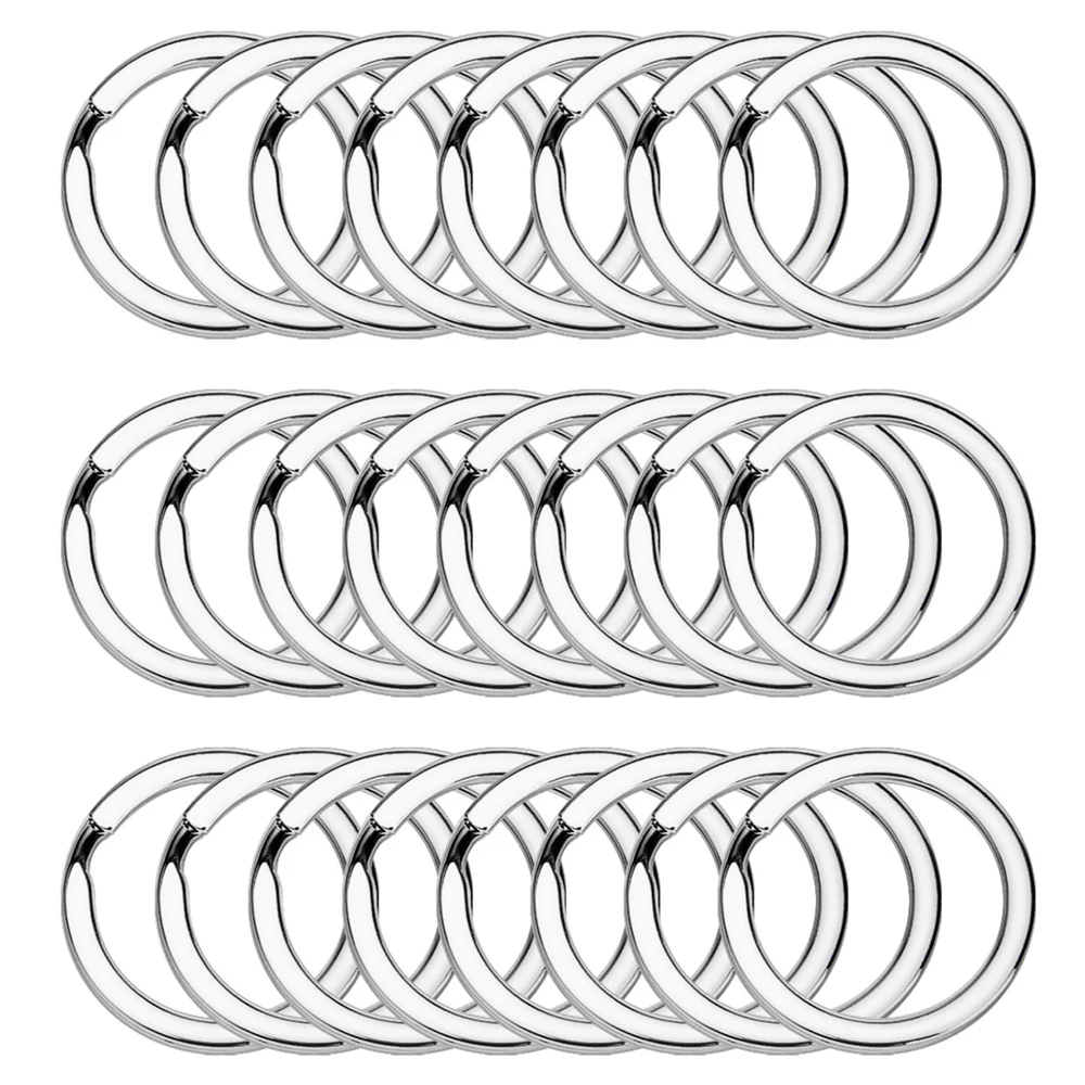 50Pcs 25/30mm Flat Key Rings Metal Split Ring For Home Car Keys Organizations Women Men DIY Key Chains Key Ring Accessories