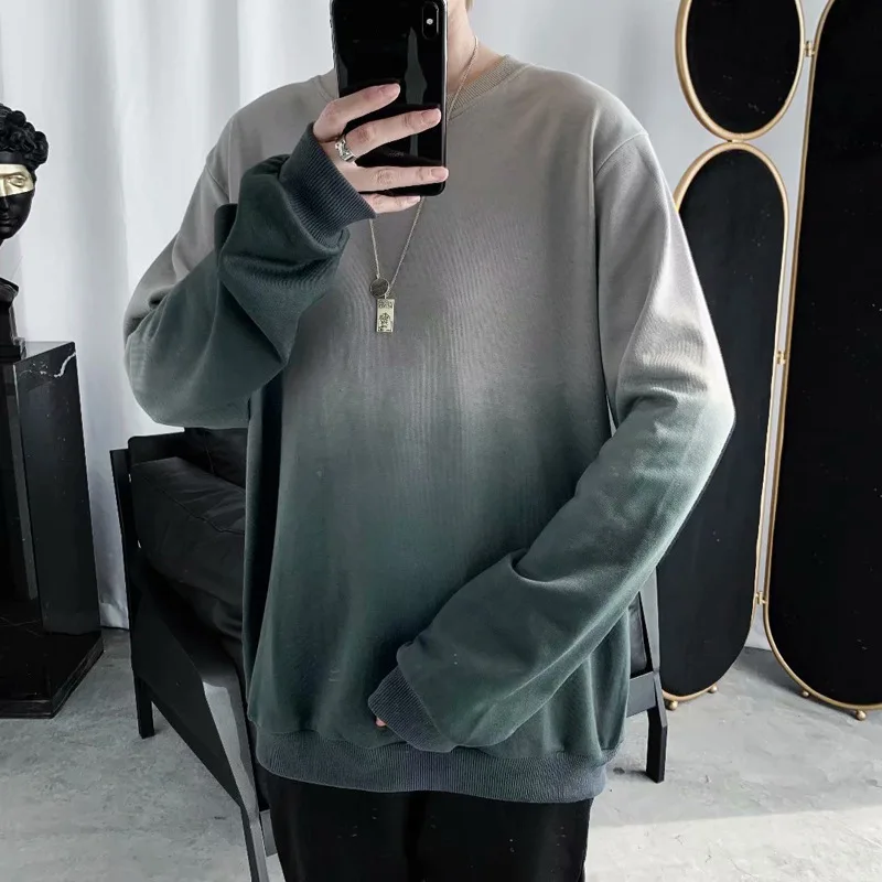 

Autumn Mens Gradient Sweatshirts Korean Fashion Streetwear Sweatshirt Male Casual Men Clothing Trend Jogger Hoodie Men Pullovers