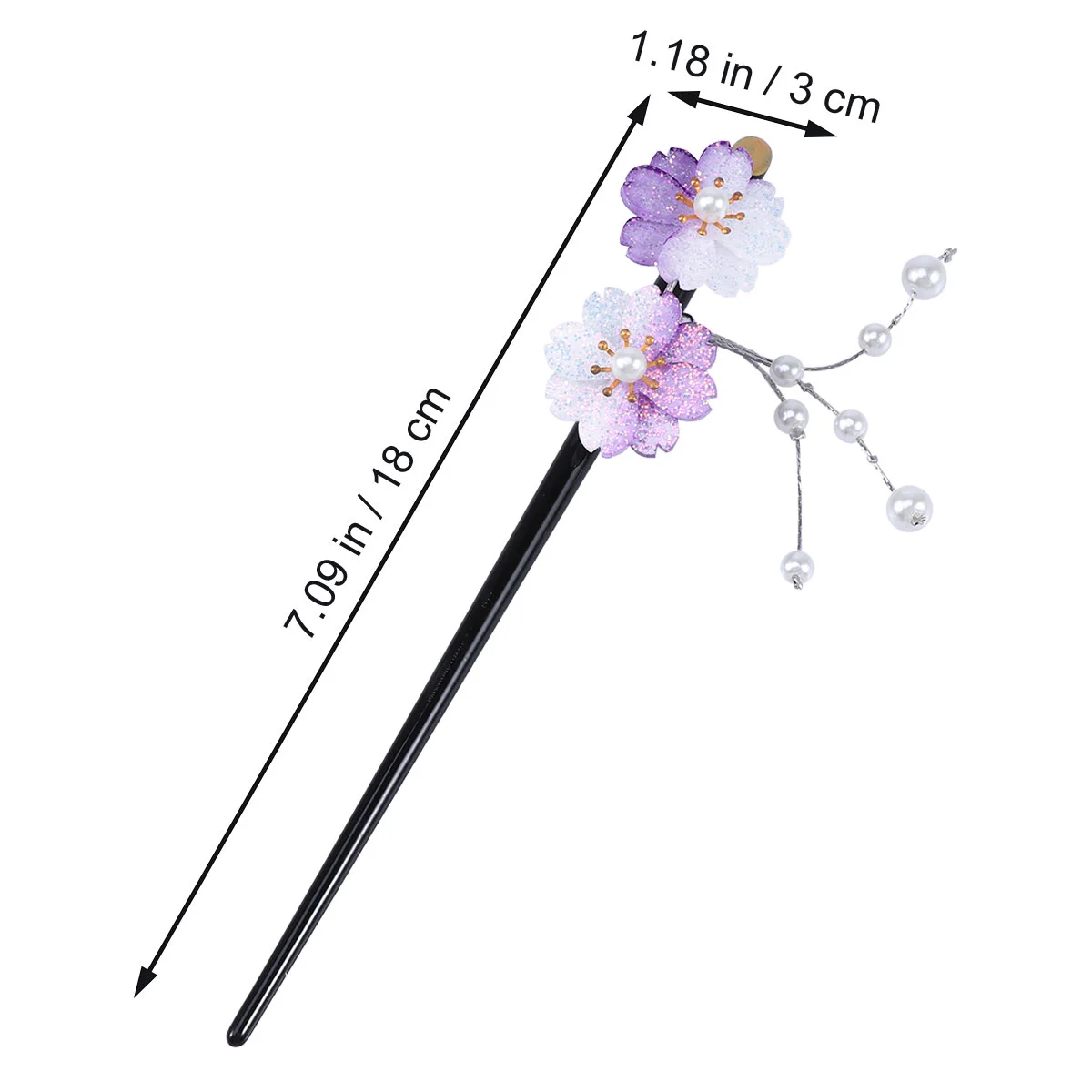 Акриловая заколка для волос винтажная палочка женщин цветы белый древний стиль