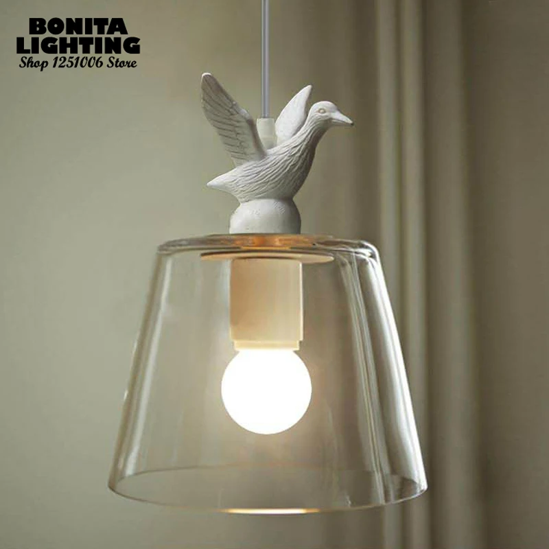 Винтажная Подвесная лампа в натуральном стиле стеклянный винтажный светильник