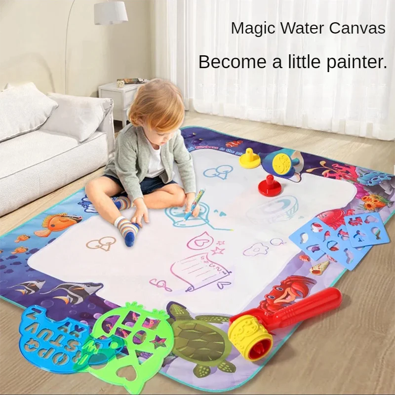 Волшебный коврик для рисования водной окраски 100x80 см разноцветный караколь с