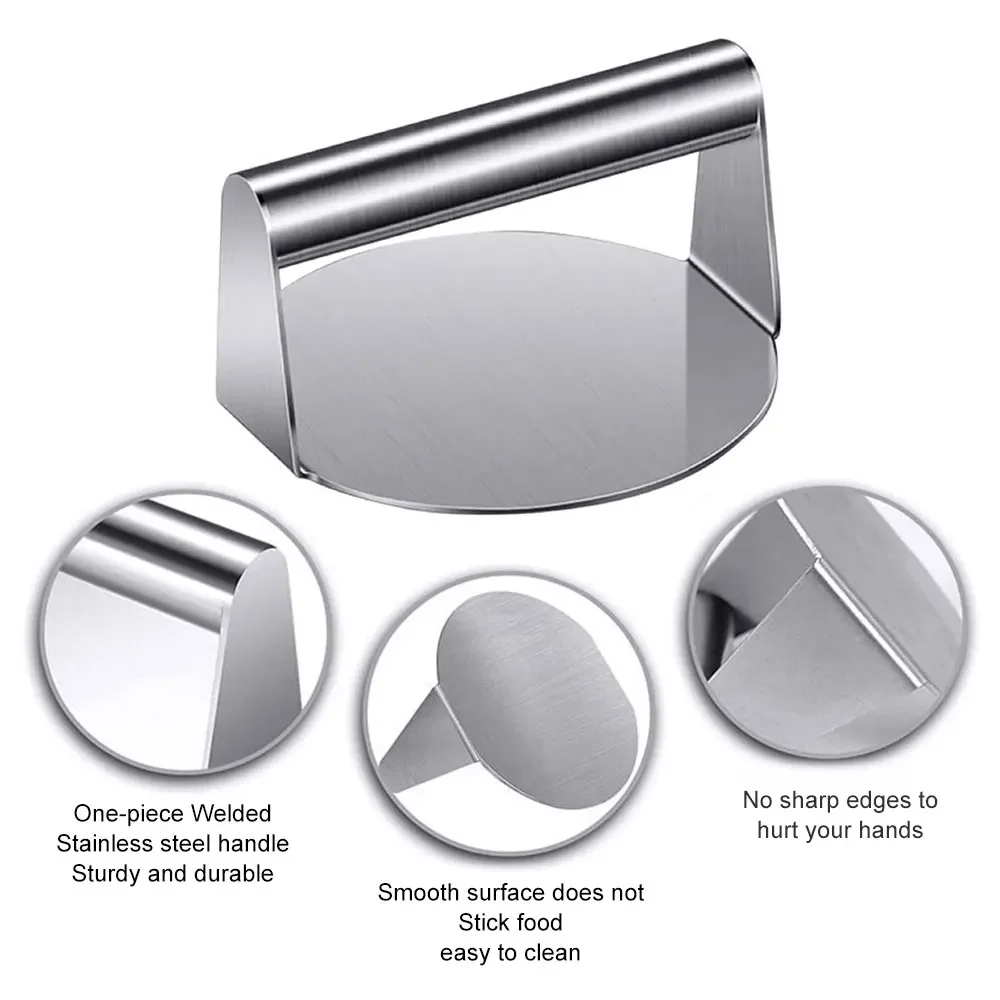 Пресс для гамбургеров из нержавеющей стали с антипригарным покрытием гриль мяса