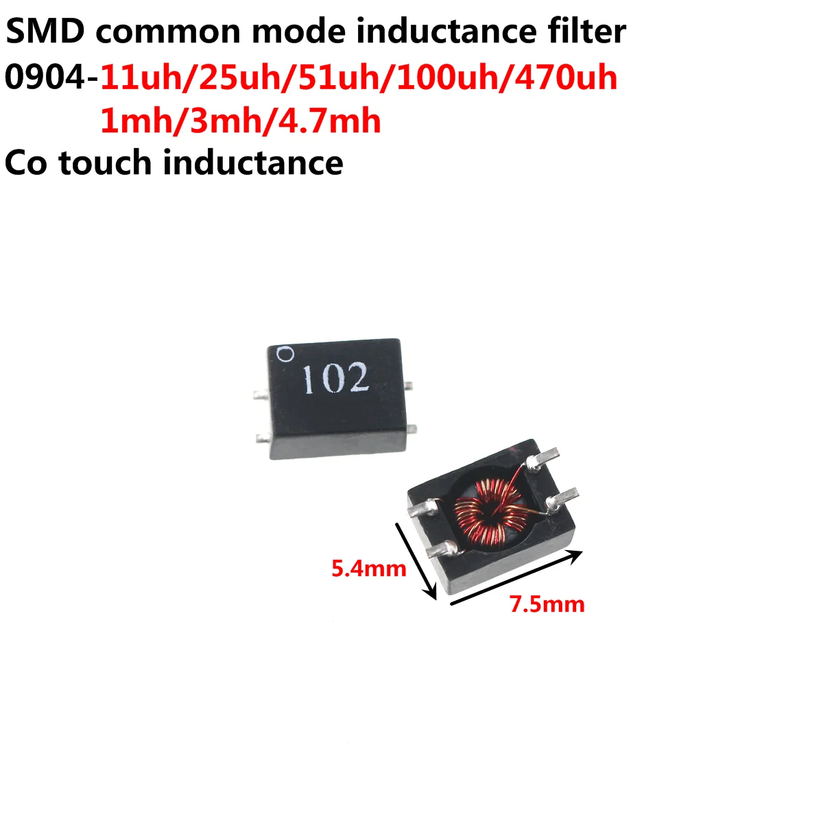 10 шт. 0904 SMD проволочный индуктор 11uh 25uh 51uh 100uh 470uh 1mh 3mh 4.7mh высокочастотная индуктивность
