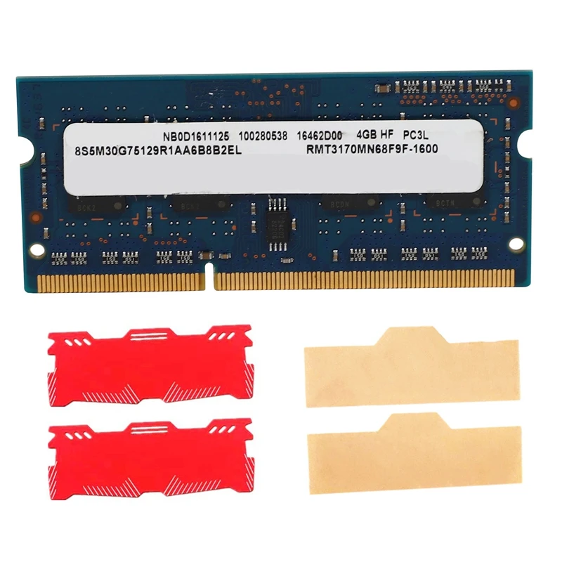 

DDR3L 4GB 1600Mhz Laptop Ram Memory+Cooling Vest PC3-12800 1.35V SODIMM 204Pins DDR3 Notebook RAM