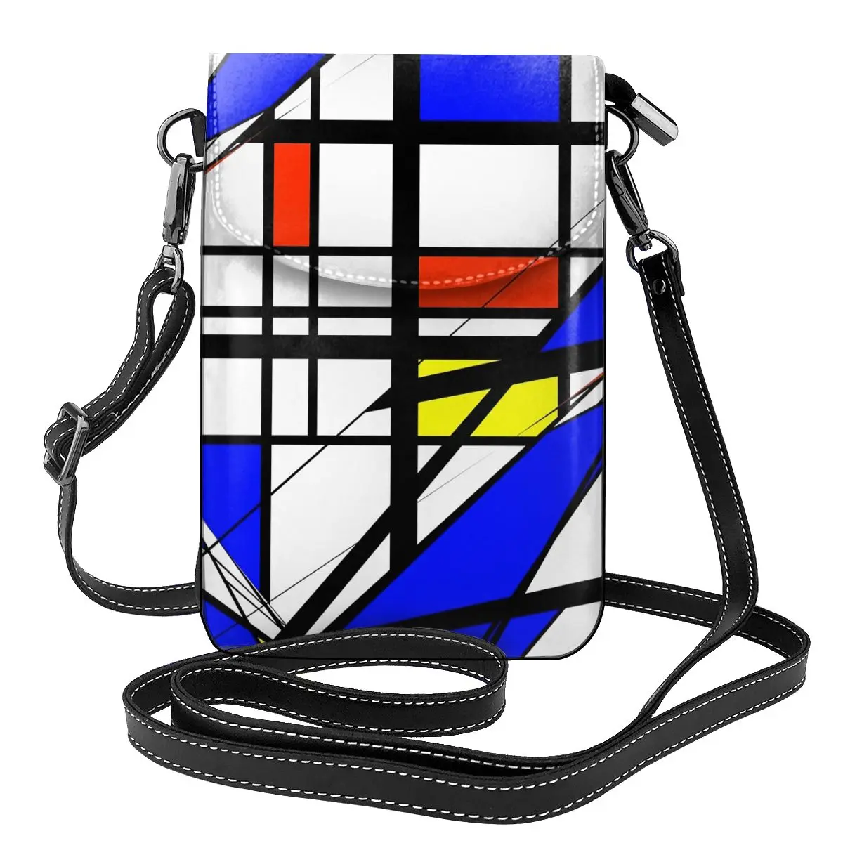 

De Stijl версия сумка на плечо с красочным принтом Подарки Забавные женские сумки кожаный женский кошелек для улицы