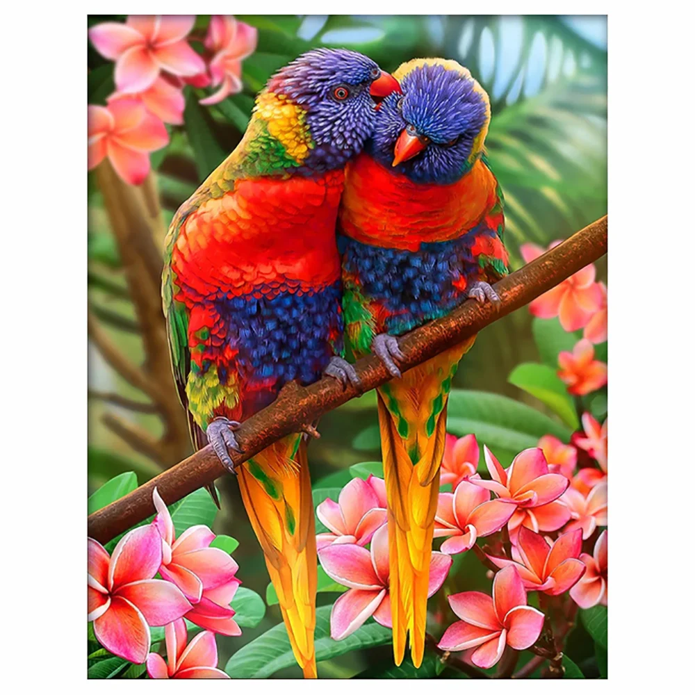 

5D Diamond Painting Lovers Parrot Animals Diamond Embroidery Mosaic Picture Full Round Rhinestone Kit DIY Home Decoration