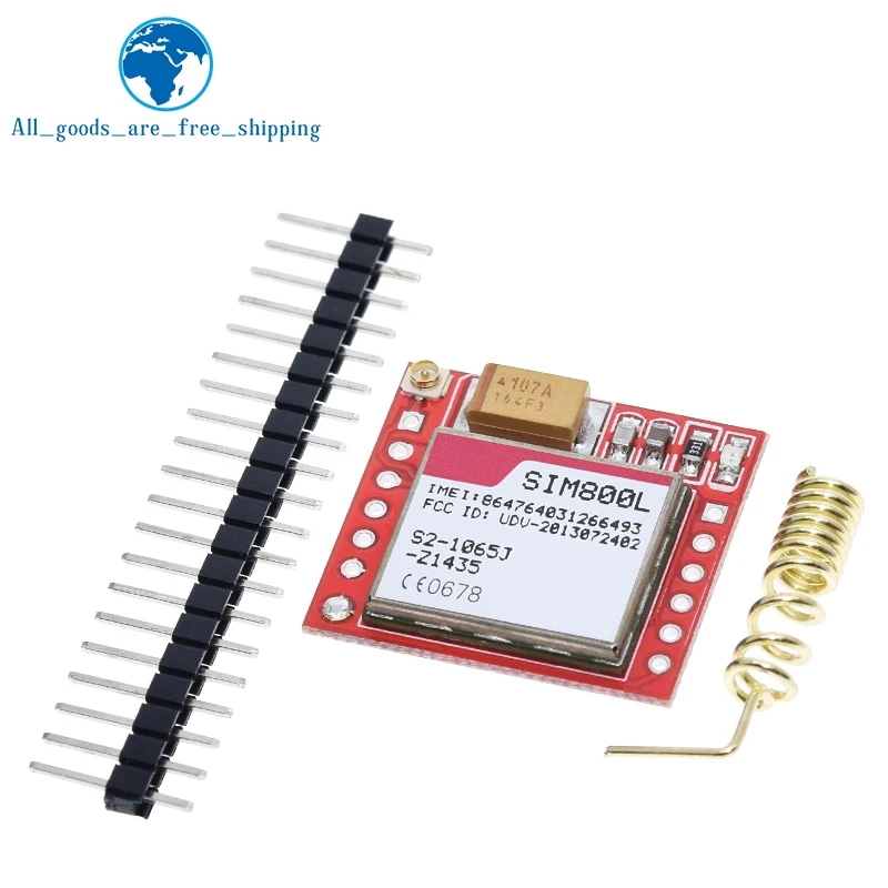 Мини-модуль SIM800L GPRS GSM, наименьшая Беспроводная плата, четырёхдиапазонный последовательный порт TTL с антенной, Diy