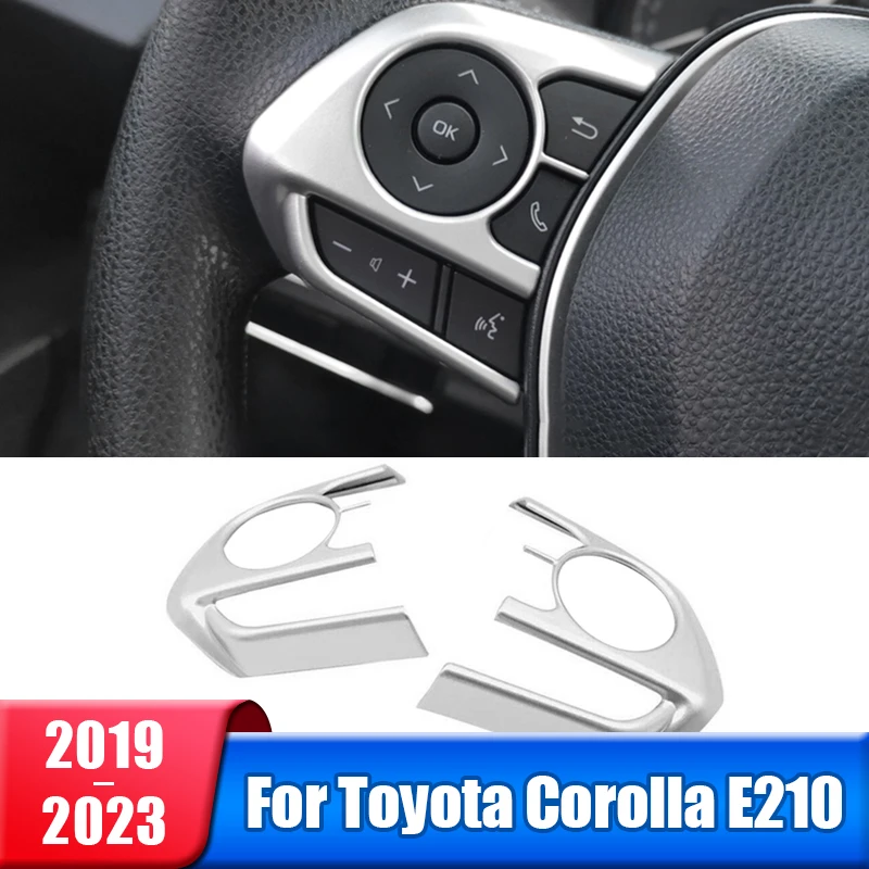 

Car Steering Wheel Button Cover Trim Stickers For Toyota Corolla E210 2019 2020 2021 2022 2023 Corolla E 210 Hybrid Accessories