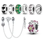 Новое поступление, подвеска серебряного цвета, безопасная цепочка, блестящая строка, искусственная сова, подходит для оригинального Pandora, очаровательный браслет, ювелирные изделия